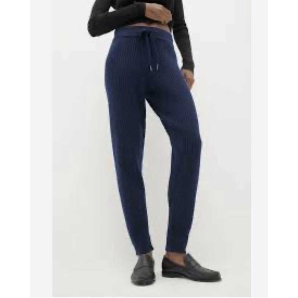 Naked Cashmere Women Sz M Ribbed Jogger Pants 100% Cashmere Gray